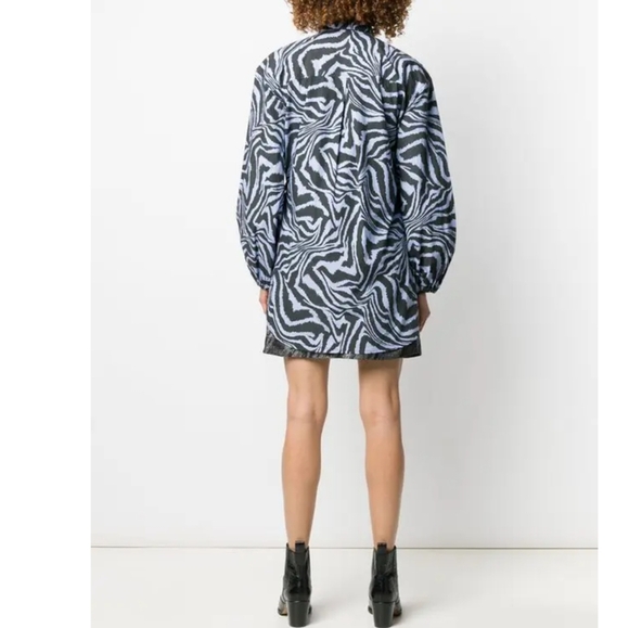 Ganni Zebra Print Wrap Blouse - Picture 2 of 7